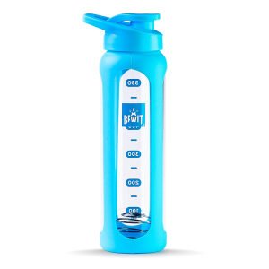 Shaker szklany 0,7 l podróżny 2w1