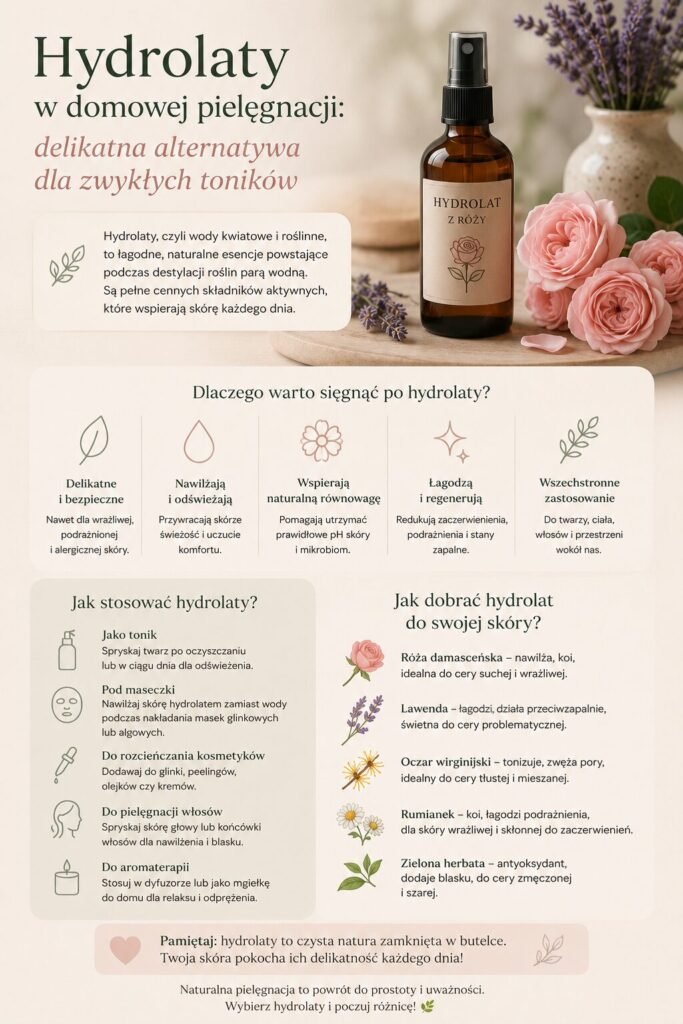 Hydrolaty w domowej pielęgnacji: delikatna alternatywa dla zwykłych toników