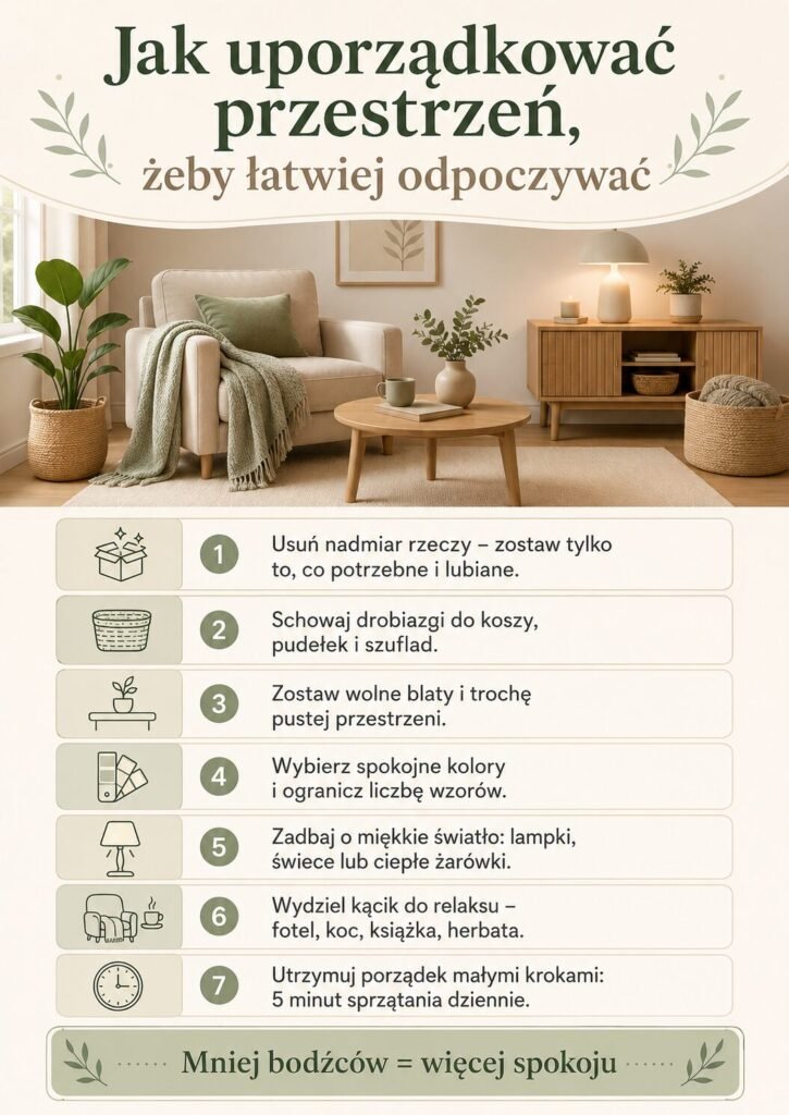Jak uporządkować przestrzeń, żeby łatwiej odpoczywać